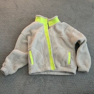 Old Navy Gray and Neon Yellow Women's Sweater